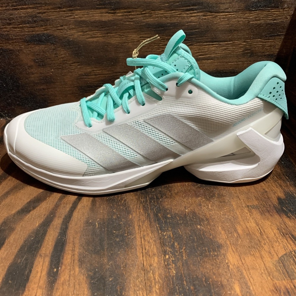 adidas Adizero Ubersonic 5 Tennis  Womens 8.5 Silver, White Sneakers Athletic
